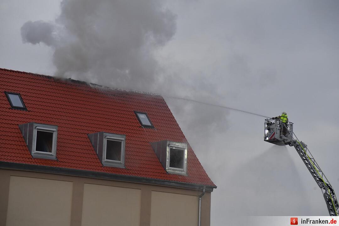 Dachstuhlbrand in der Geisfelder Straße in Bamberg