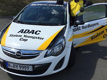 Maximilian Roider, Bayerischer Meister des ADAC Slalom Youngster Cup 2019 mit einem Opel Corsa.  Foto: Ludwig Deschner