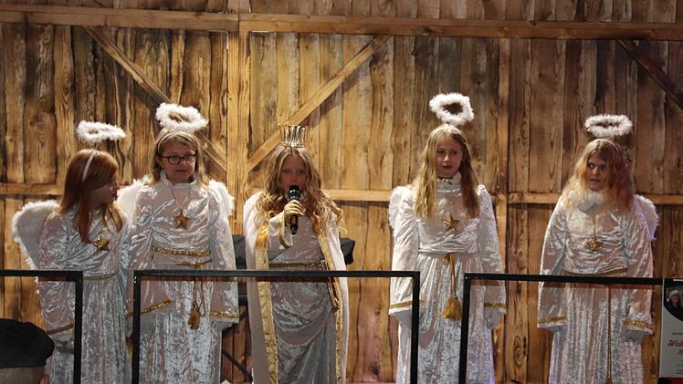 Christkind Vera und seine Engel begrüßen die Gäste der Schlossweihnacht.  Fotos: Johanna Blum