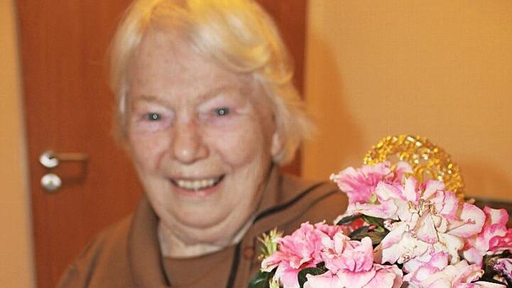 Irmgard Meyer, die in Kutzenberg lebt, an ihrem 90. Geburtstag. Foto: Markus Häggberg