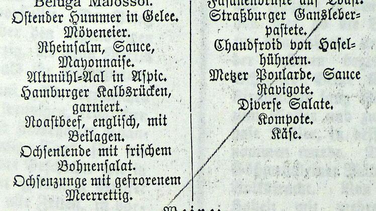 Kommerzienrat Bing bot Prinz Ludwig ein komfortables Frühstück an. Aus dem Wiesent-Boten vom 06.06.1908 (Repro Franze)