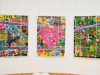 Malen, wie es im Vorübergehen der Seele entspringt: Dieses Werk entstand im letzten Jahr durch Besucher beim Atelier auf Zeit unter Anleitung von Peter Schoppel.  Foto: Carolin Herrmann
