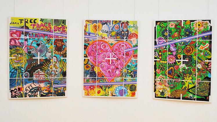 Malen, wie es im Vorübergehen der Seele entspringt: Dieses Werk entstand im letzten Jahr durch Besucher beim Atelier auf Zeit unter Anleitung von Peter Schoppel.  Foto: Carolin Herrmann
