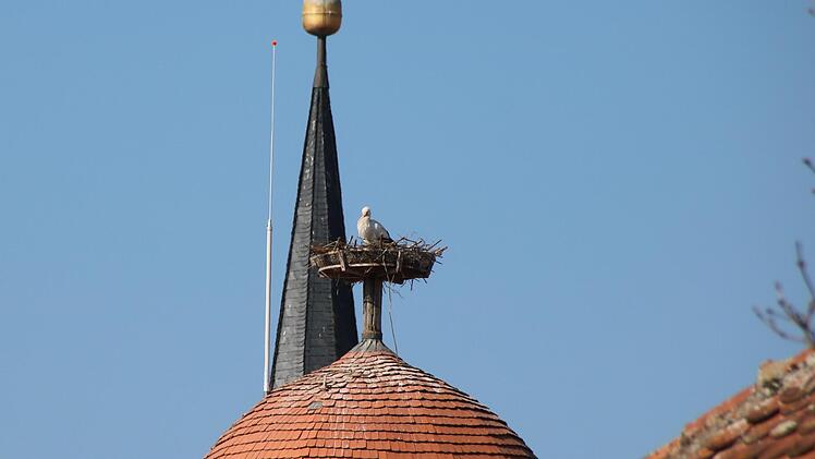 Am Montag wurde ein Blitzableiter auf dem Mönchsturm montiert.