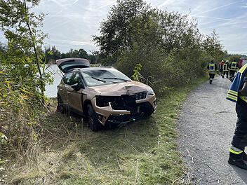 Kurioser Einsatz: Auto landet nach Unfall im See, vom Fahrer fehlt jede Spur