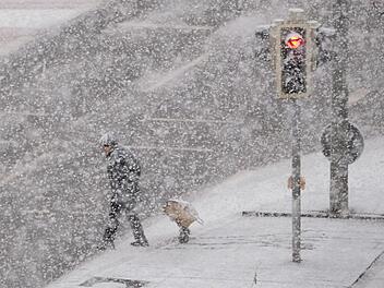 Starker Schneeschauer in Nürnberg
