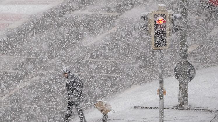 Starker Schneeschauer in Nürnberg