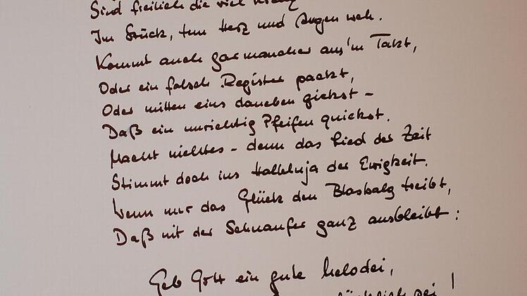 Auch diese persönliche Widmung von Professor Wilhelm Krumbach hat Eugen Zanggl in seinem Fotoalbum verewigt.