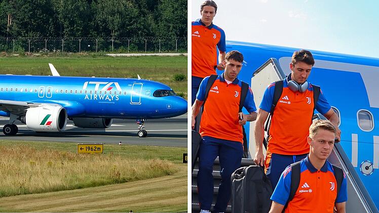 Flughafen Nürnberg: Juve Stars landen am Airport - Testspiel gegen den Club am Freitag