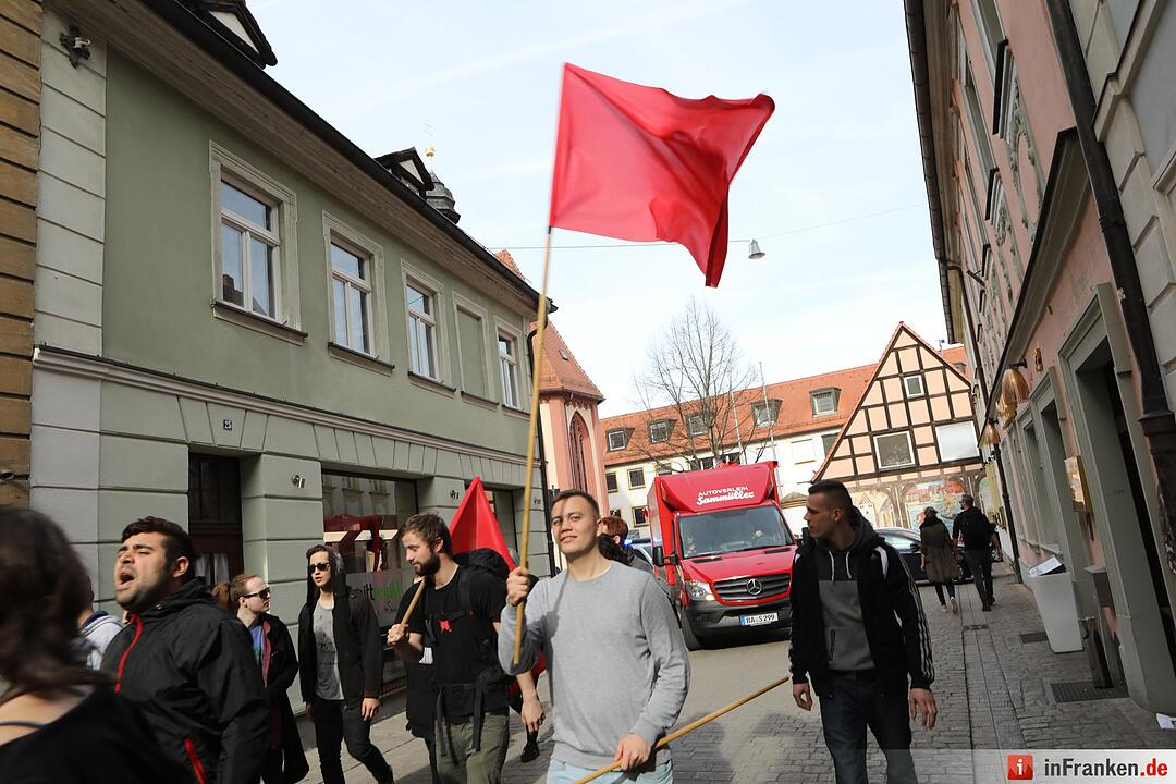 Bamberg; Demo vom Bahnhof bis zum Gefängnis der "roten Hilfe"