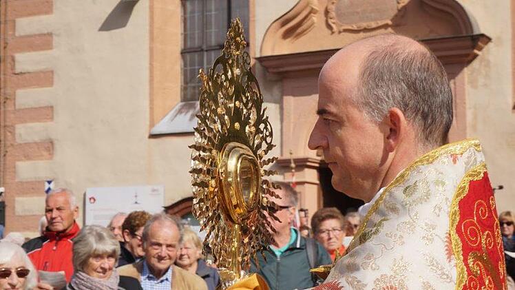 Am 15. September 2018 besuchte der neue Würzburger Bischof Franz Jung den Kreuzberg. Foto: Marion Eckert