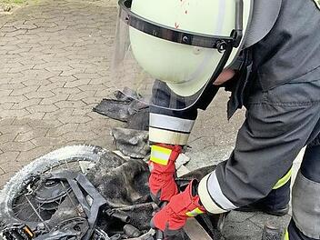 Die Kronacher Wehr löschte das E-Bike. Foto: Feuerwehr Kronach