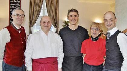 Pächter Angelo Valenzano (Zweiter von links) und Mitarbeiter (von links) Nico Santino, Vincenco Bigone, Adriana La Malfa und Adriano Serci.