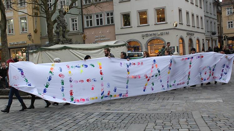 Demonstration in Bamberg am Internationalen Tag gegen Rassismus. Foto: Iryna Zakoretska