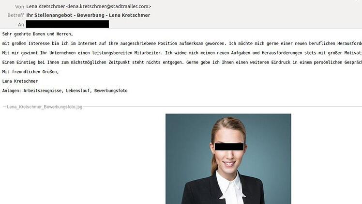 Aktuell treten vermehrt Fälle im Zusammenhang mit einer neuen Schadsoftware auf, die sich  "GermanWiper" nennt. Das BLKA warnt vor E-Mail von fiktiven Personen wie "Lena Kretschmer" oder "Kathrin Winkler". Foto: Bayerisches Landeskriminalamt