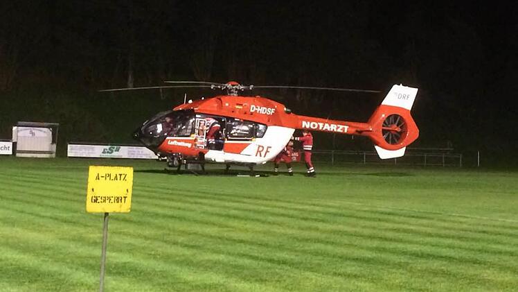 Auf dem Wolfsberger Fußballplatz ist der Rettungshubschrauber gelandet. Foto: privat