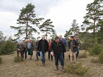 Die Vorstandschaft des Landschaftspflegeverbands machte sich selbst ein Bild vor Ort von der intakten Natur am Staffelberg. Fotos: Gerda Völk