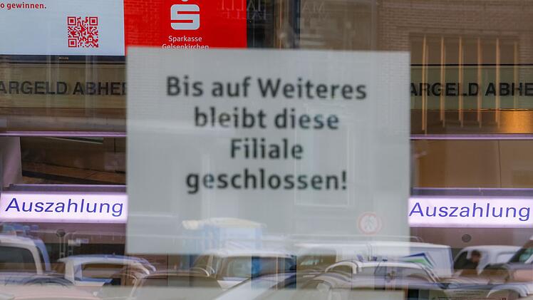 SB-Bereich in Gelsenkirchener Sparkasse weiterhin geschlossen