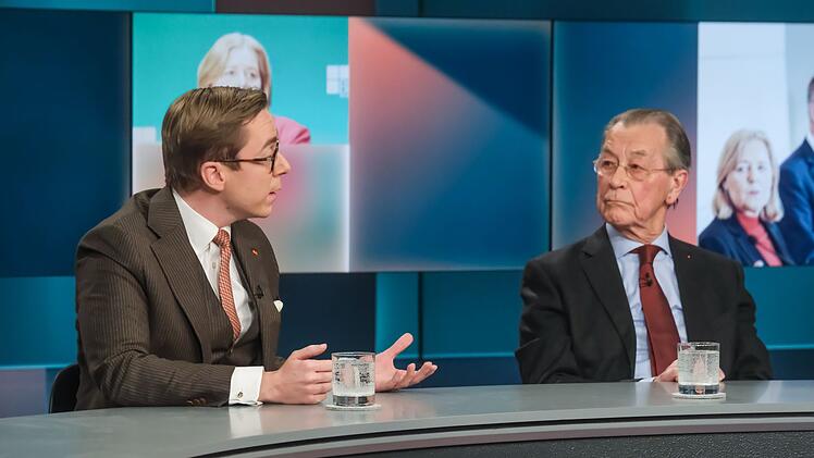 Philipp Amthor (links) und Franz Müntefering diskutierten bei "Hart aber fair" über die Rentenreformpläne der Koalition.