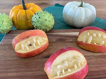Apfel-Z&auml;hne zu Halloween