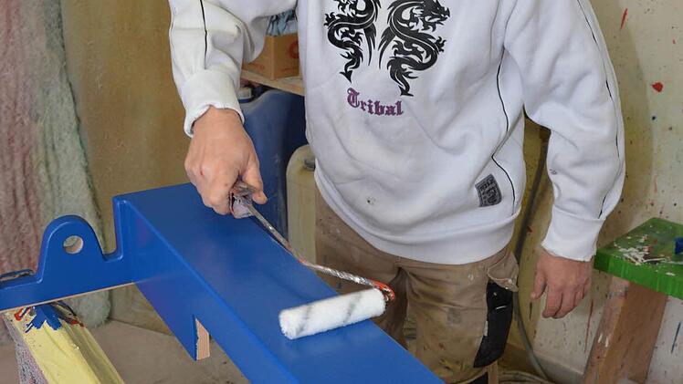 Jürgen Meister und Rollstuhlfahrer-Kicker.