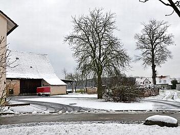 Am Ende der Schmiedstraße in Beutelsdorf soll eine Baulücke gefüllt werden. Dort steht auch eine stattliche alte Eiche (rechts).  Foto: Bernhard Panzer