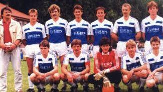 Frank Amberger war auch als Trainer beim SCM erfolgreich. Unser Foto zeigt ihn (ganz links) mit seiner Elf im Jahr 1987.