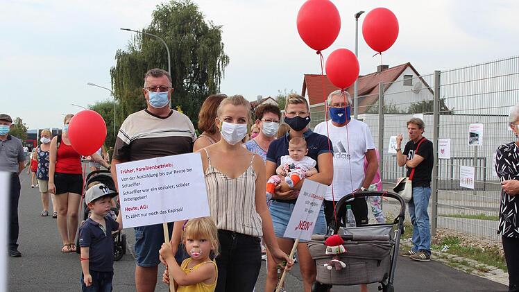 Protest-Aktionstag bei Schaeffler in Höchstadt.  Foto: Andreas Dorsch