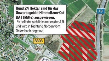 Hier soll das neue Gewerbegebiet entstehen. Grafik: Micho Haller