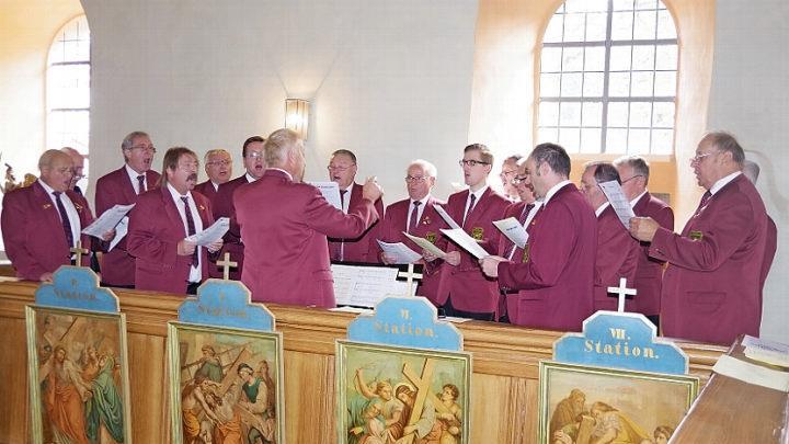 Der Liederkranz Haig unter Leitung von Thomas Detsch bei einem Auftritt. Foto: Schülein