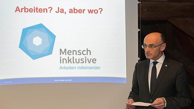 Landrat Wilhelm Schneider zeigte sich in einer Feierstunde im Landratsamt Haßberge stolz auf die 15 Unternehmer oder Leiter von Einrichtungen im Landkreis Haßberge, die einen wertvollen Beitrag zur Inklusion leisten.
