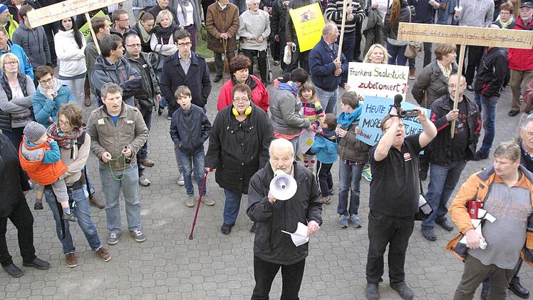 Bürger-Protest gegen das Gewerbegebiet. Foto: Winfried Ehling