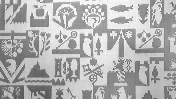 Die Wandbespannung könnte mit den stilisierten Wappen der Kommunen bedruckt werden.  Foto: Josef Hofbauer