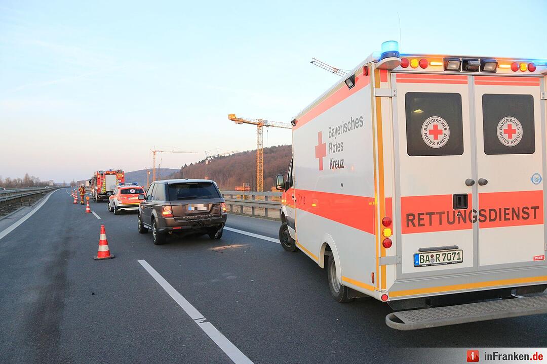 Autos kollidieren auf A73 bei Breitengüßbach