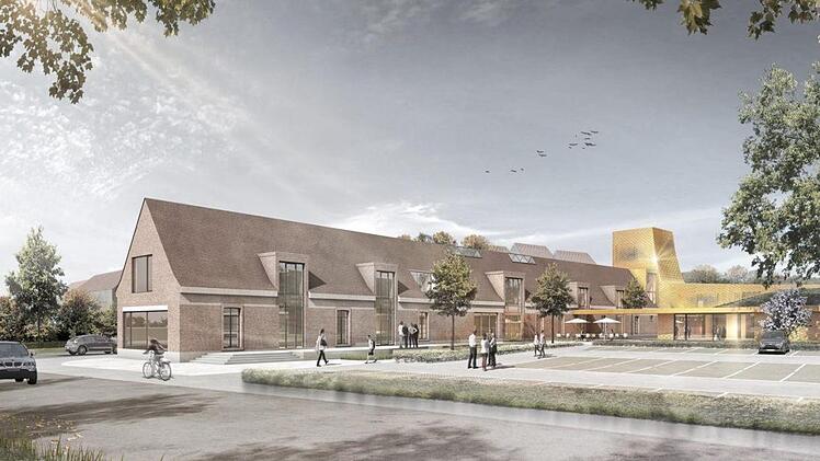So soll das Digitale Gründerzentrum "Lagarde 1" an der Ecke Berliner Ring/Zollnerstraße nach Fertigstellung Ende 2019 aussehen. Illustration: Stadt Bamberg