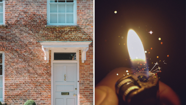 Haust&uuml;r in Brand gesetzt