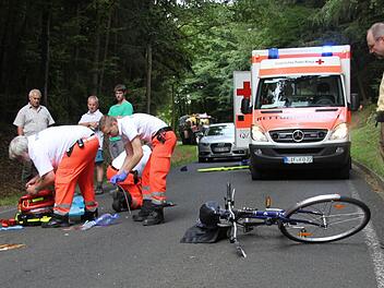An dieser Stelle stürzte der Radfahrer aus Baunach.Fotos: Ralf Kestel