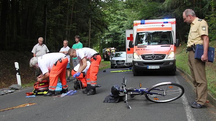 An dieser Stelle stürzte der Radfahrer aus Baunach.Fotos: Ralf Kestel