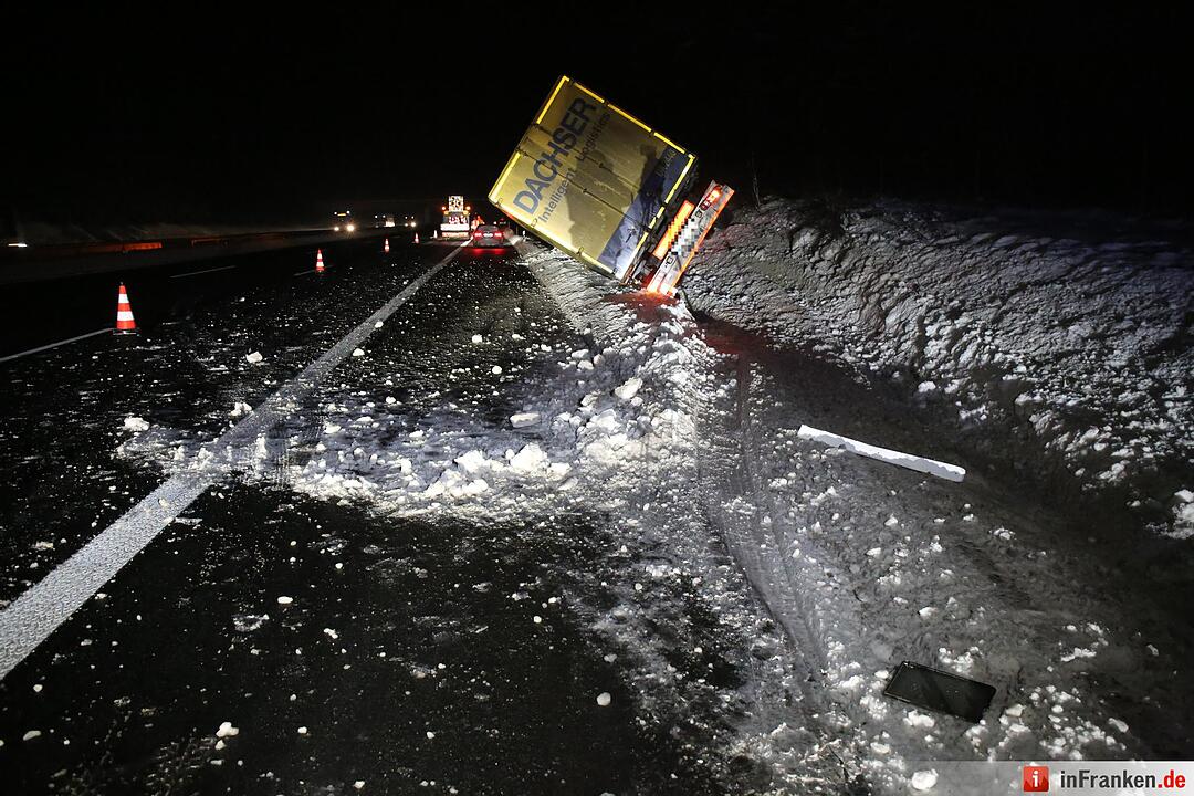 Lkw-Unfall auf A9 bei Gefrees