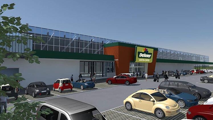Visualisierung des Aischpark-Centers in Höchstadt  Visualisierung: Ralph Küster, Projektentwickler und Architekt, Großenseebach