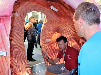 Ein begehbarer Magen war ein Anziehungspunkte bei den Gesundheitstagen. Foto: Werner Vogel