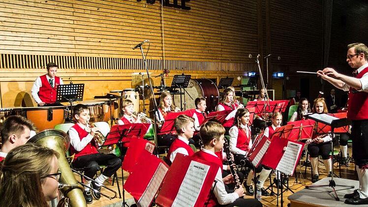 Mitreißender Auftritt: Beim Weihnachtskonzert beeindruckten das Jugendorchester und der Musikverein Stadt Rödental in der fast ausverkauften Franz-Goebel-Halle.Foto: Jochen Berger