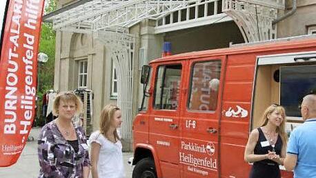 Neu ist das "Burnout-Mobil" der "Parkklinik" Heiligenfeld. Es hat bei den Gesundheitstagen seinen ersten Auftritt in Bad Kissingen.