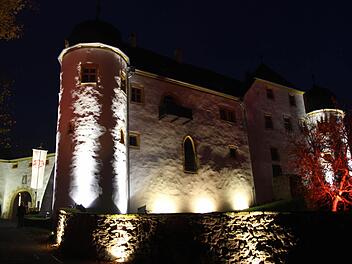Die Coburger Studenten gewannen den alten Mauern am Schloss Unteraufseß ganz neue Seiten ab - einfach durch geschickte Beleuchtung. Fotos: fra-press