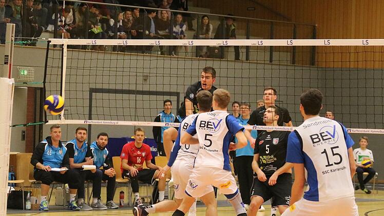 Impressionen vom Heimspielsieg der Hammelburg Volleys über den SSC Karlsruhe.Sebastian Schmitt