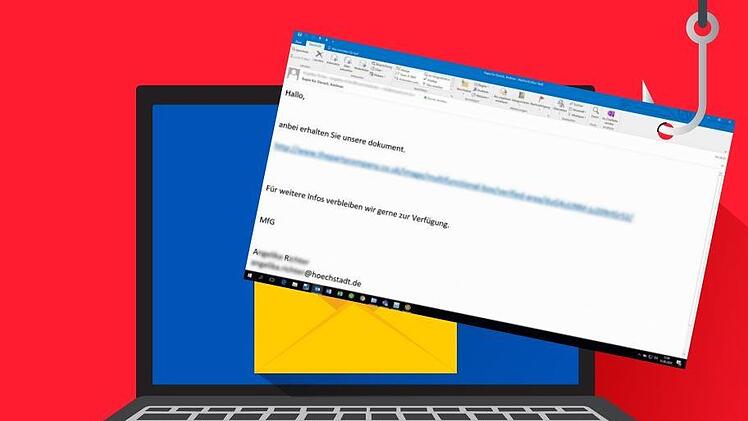 Betrüger versehen solche Phishing-Mails mit einem seriösen Absender und richten damit Schaden an. Grafik: Dagmar Klumb