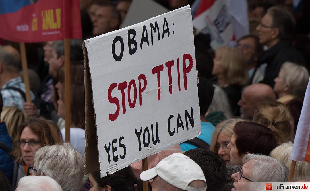Demonstration gegen die Handelsabkommen