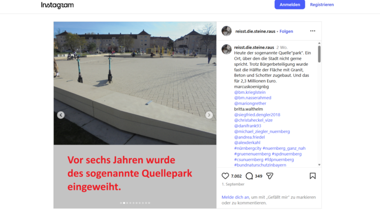 Post &uuml;ber den Quellepark in N&uuml;rnberg