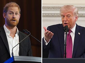 Nach der Kritik von Prinz Harry (links) hat US-Pr&auml;sident Donald Trump d&uuml;nnh&auml;utig reagiert.