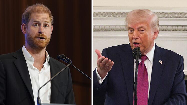 Nach der Kritik von Prinz Harry (links) hat US-Pr&auml;sident Donald Trump d&uuml;nnh&auml;utig reagiert.